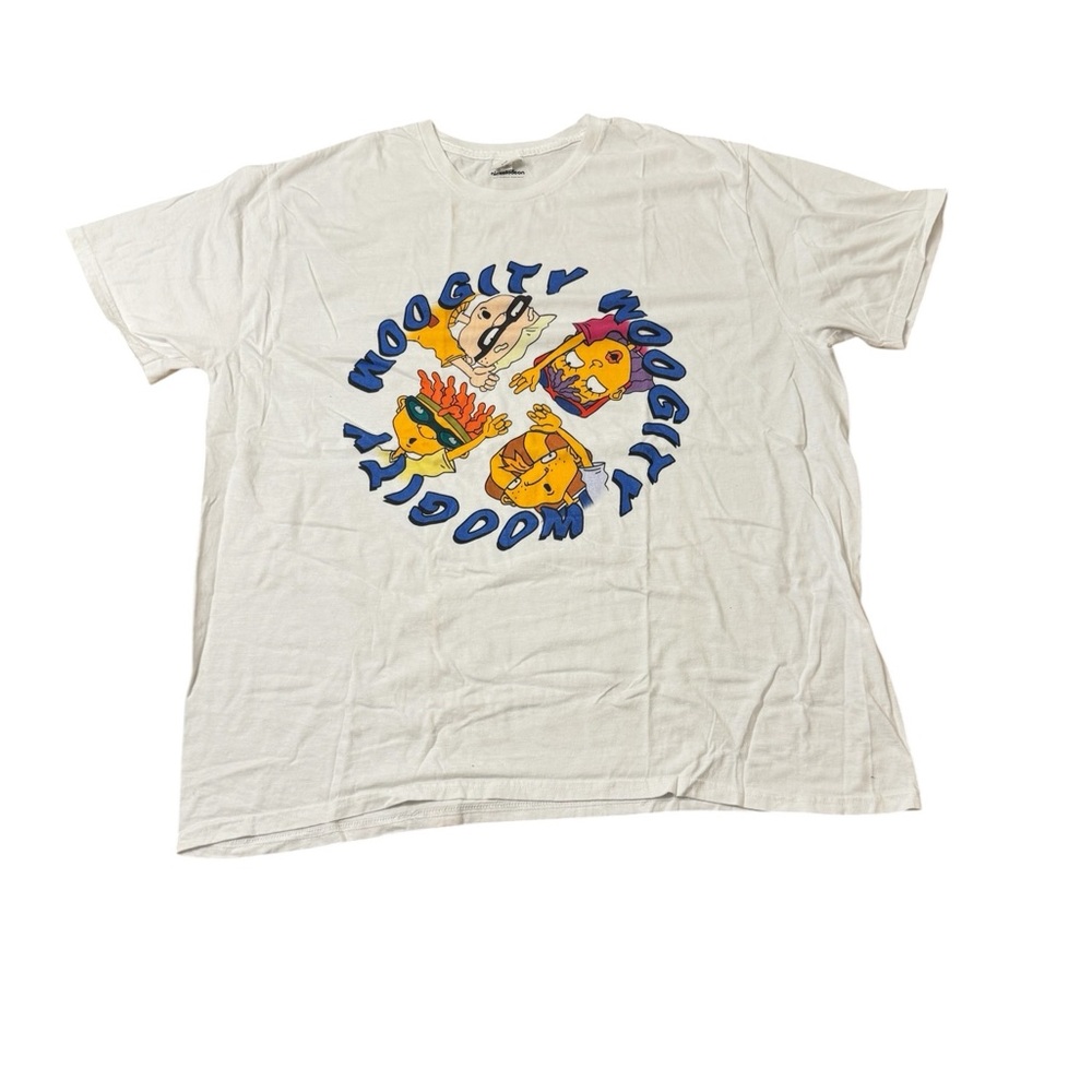Nickelodeon Rocket Power Woogity White Short Sleeve Tee with Blue Graphic - 2XL